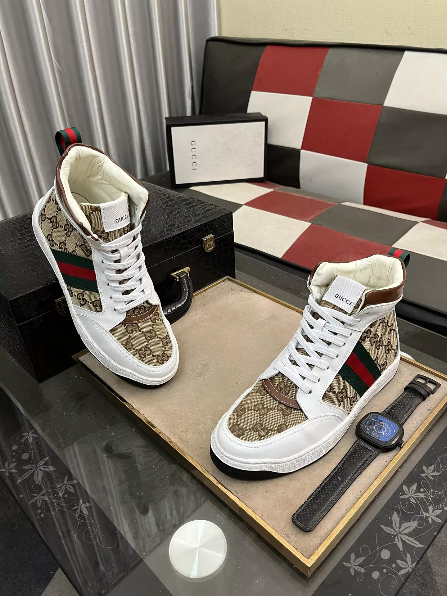 gucci high tops chaussures pour homme s_12741432